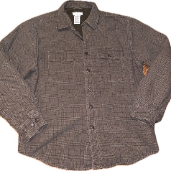 Vintage Houndstooth Plaid Fleece Lined Insulated Button Barn Coat Jacket Shirt L - Picture 1 of 15